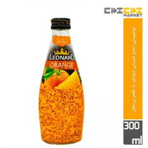 نوشیدنی پرتقال لئونارد حاوی تخم ریحان (تخم شربتی)