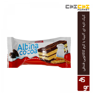 کیک لایه ای آلبینا با کرم کاکائویی فندقی شیرین عسل