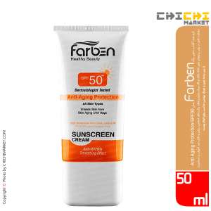 کرم ضد آفتاب بدون رنگ فاربن مدل Anti-Aging Protection-SPF50